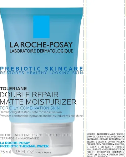 Vista 10 de La Roche-Posay Toleriane Double Repair Matte Face Moisturizer, Daily Moisturizer For Oily Skin With Ceramide And Niacinamide For All Skin Tones, Oil