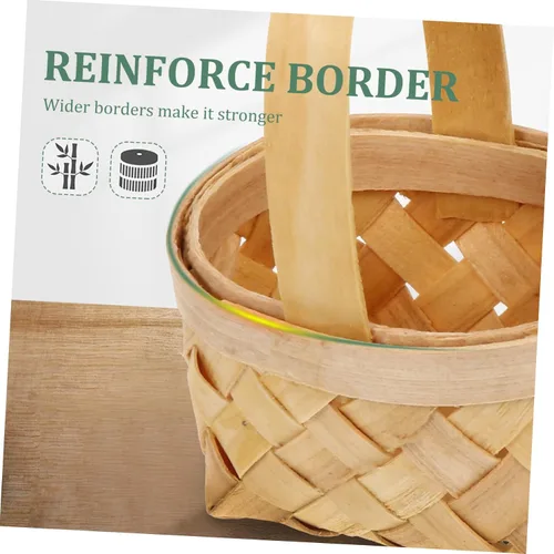 Vista 5 de Zerodeko Cesta de madera estilo 4pcs Little Baskets para almacenamiento de arreglos florales