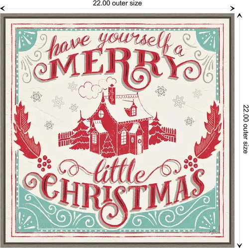 Vista 4 de Amanti Art Lienzo enmarcado para pared, diseño de Merry Little Christmas V, de Janelle Penner (22 pulgadas de ancho x 22 pulgadas de alto), marco