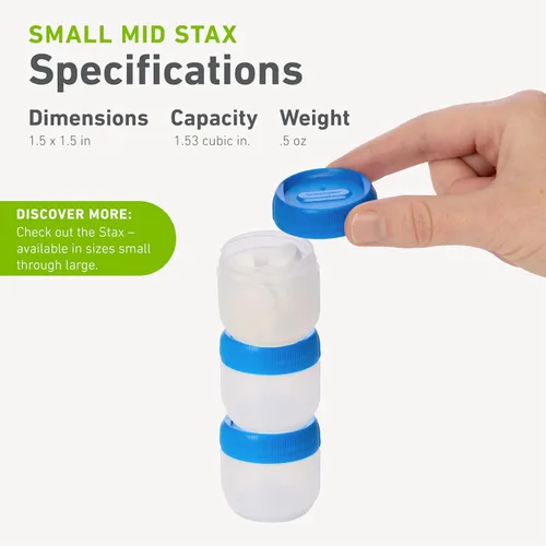 Vista 5 de humangear STAX, contenedores apilables para aperitivos – Sistema de viaje a prueba de fugas – Seguro para alimentos por la FDA, sin BPA/PC/ftalatos