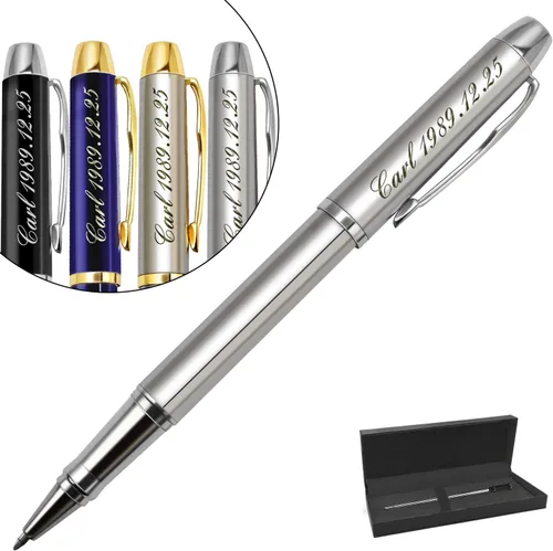 Vista 9 de Aolun Bolígrafos personalizados, bolígrafo grabado personalizado, perfecto para cumpleaños, negocios, fiestas con nombre, eslogan o logotipo, tinta