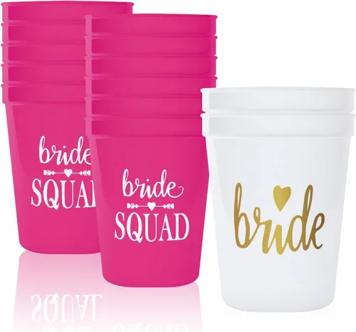 Vista 11 de PartyGifts&beyond Vasos de plástico para despedida de soltera, paquete de 13 tazas de plástico para dama de honor, despedida de soltera, decoración