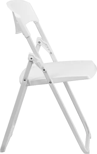 Vista 10 de Flash Furniture HERCULES Series - Silla plegable de plástico blanco