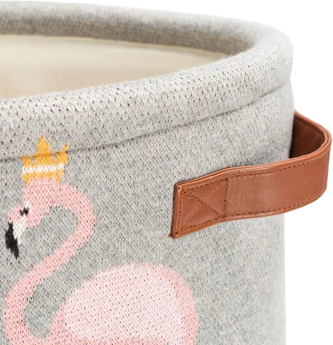 Vista 3 de SAFAVIEH Baby Collection Flora Flamingo - Cesta de almacenamiento de algodón con asas (totalmente montada)
