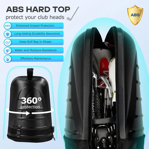 Vista 2 de Golf Travel Bags for Airlines with Reinforced Wheels, Hard Case Top and 1680D Heavy Duty Oxford Protect Golf Clubs, Lightweight and Easy to Use