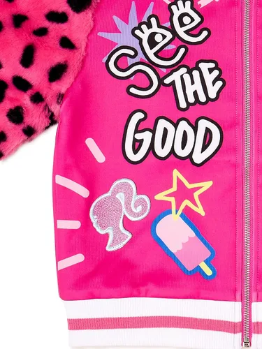 Vista 3 de Mad Engine Barbie Extra - Chaqueta bomber de piel sintética para niña See The Good Sky