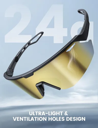 Vista 3 de Lamicall Gafas de sol deportivas polarizadas de 0.85 oz para hombres y mujeres, gafas con protección UV400, para correr, ciclismo, béisbol, pesca