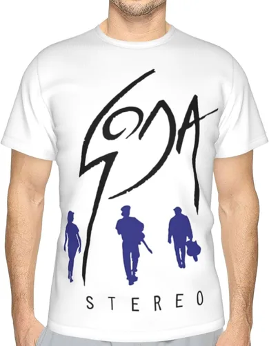 Vista 7 de Soda - Camiseta estéreo para hombre, moderna, moderna, de manga corta, cuello redondo, para verano