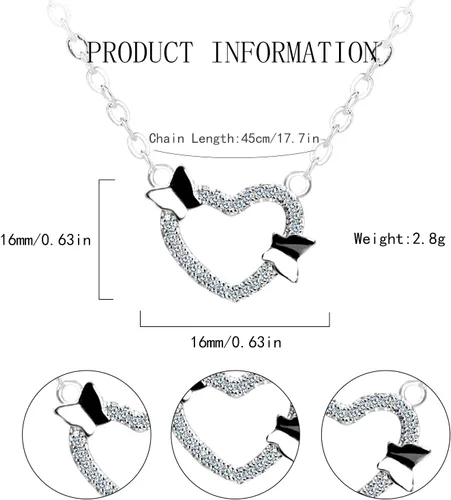Vista 4 de FOESSD Butterfly Necklace - Gold Silver Pearl Dainty Double Butterfly Chokers Necklaces Y Chain Jewelry Birthday Gifts for Women Girls