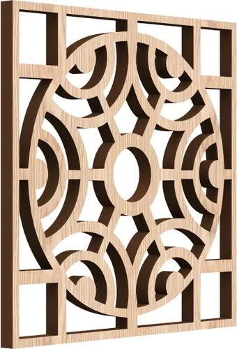 Vista 50 de Walton Paneles de pared decorativos de madera con calado, pequeños, 11 3/8 pulgadas de ancho x 11 3/8 pulgadas de alto x 1/4 pulgadas de alto, nogal