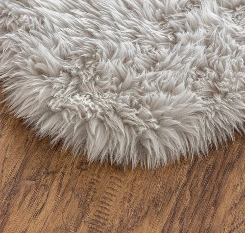 Vista 4 de Chanasya Alfombra de piel sintética súper suave de piel de oveja sintética para sofá, taburete, tocador, silla, lujosa alfombra mullida para sala