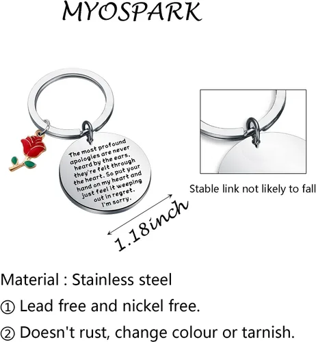 Vista 5 de MYOSPARK Regalo de disculpa, perdóname, joyas de perdón para él y ella (disculpas profundas KC), Disculpas profundas Kc