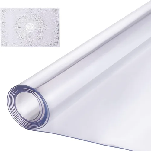 Vista 15 de VEVOR - Protector de escritorio transparente, 42 x 78 pulgadas, de 1.5 mm de grosor, rectangular, de plástico impermeable, antiarañazos y fácil