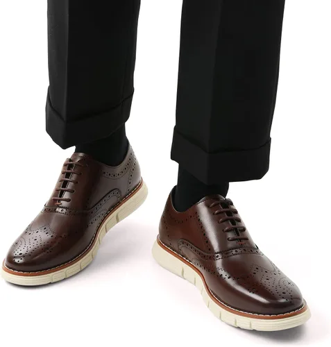 Vista 6 de Bruno Marc Men's Crossflex Dress Sneakers Wingtip Derby Casual Oxford Formal Shoes
