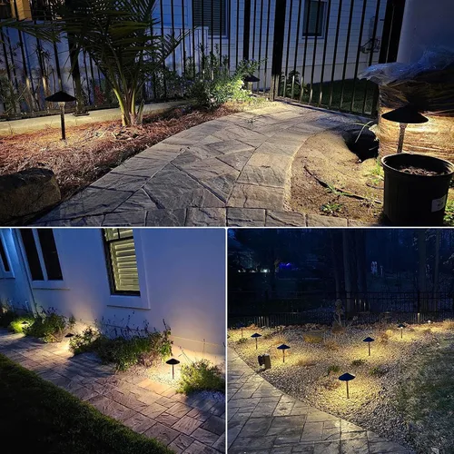 Vista 8 de SUNVIE Low Voltage Pathway Lights 12-24V 3W Landscape Lighting, 3000K LED Low Voltage Landscape Lights, IP65 Waterproof Aluminum Path and Area Light