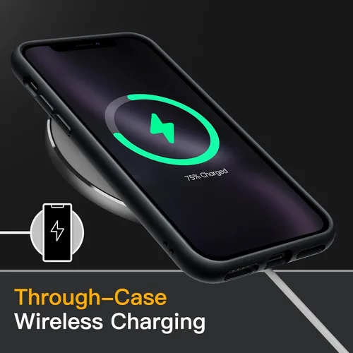 Vista 6 de JETech Funda mate para iPhone XR de 6.1 pulgadas, a prueba de golpes, protección contra caídas de grado militar, cubierta trasera translúcida
