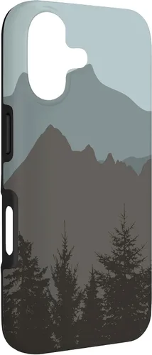 Vista 3 de Mountains Peaks - Carcasa para iPhone 17, diseño abstracto de paisaje natural, color gris y azul