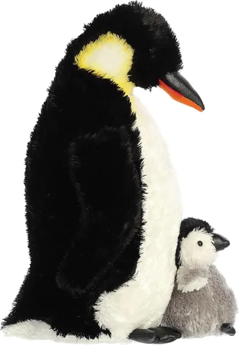 Vista 4 de Aurora World pingüino emperador con bebé, 12 pulgadas