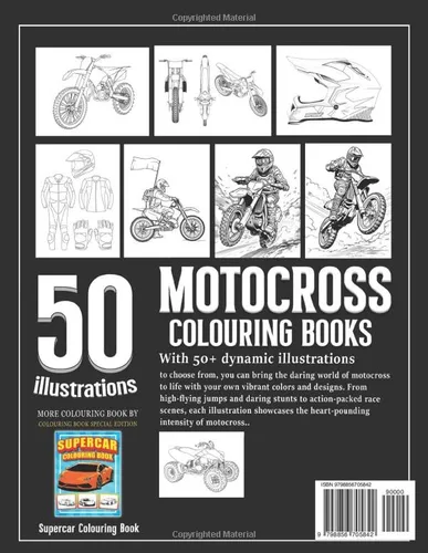 Vista 2 de Motocross Colouring Book Rev Up Your Creativity with Thrilling Motocross Designs