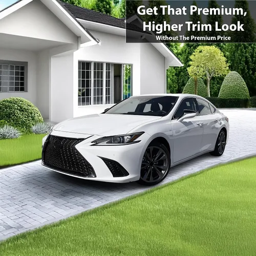 Vista 2 de BOGAR TECH DESIGNS Para Lexus ES 2019-2026 Parrilla delantera Chrome Delete - Kit de revestimiento de vinilo precortado, borde opaco negro brillante