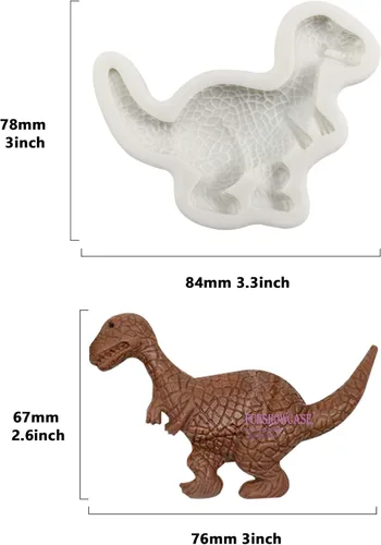 Vista 2 de Funshowcase Molde de silicona para fondant de dinosaurio Carcharodontosaurus 2.6inch
