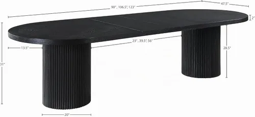 Vista 3 de Meridian Furniture Mesa de comedor de madera de roble negro Belinda