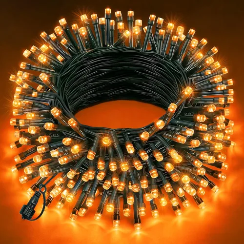 Vista 40 de Tira de luces LED de Navidad de 40 pies para exteriores, luces rojas y blancas de Navidad impermeables, 8 modos y temporizador, luces de árbol