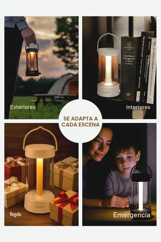 Vista 3 de FUNLOGY Farol – Linterna LED recargable para campamento, luz vintage regulable de 360°, banco de energía de 4000 mAh, alto CRI 95, IPX4 resistente