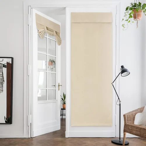 Vista 26 de HOMEIDEAS Cortinas Opacas para Aula para Puerta Principal, Cubierta de Ventana de Puerta de Aula, Persianas de Privacidad con Aislamiento Térmico
