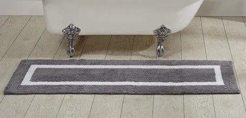 Vista 124 de Better Trends - Alfombra de baño 100% algodón reversible, altamente absorbente y lavable a máquina, suave, tapete de ducha para piso de baño
