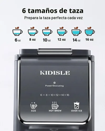 Vista 6 de KIDISLE Cafetera molida y taza K de una sola porción, preparación caliente