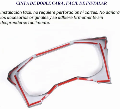 Vista 5 de Cubierta de tablero de consola central ABS compatible con Toyota RAV4 2019-2023 (rojo brillante)