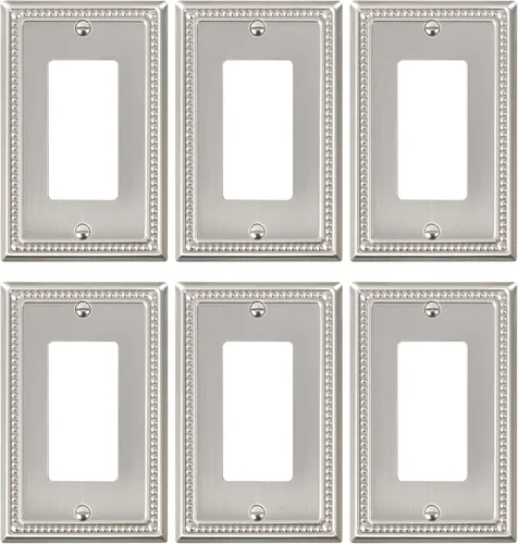 Vista 148 de Paquete de 2 cubiertas de placa de interruptor de luz de doble palanca, cubiertas decorativas de placa de doble interruptor Pearls, placa de pared