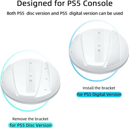 Vista 3 de Mcbazel Soporte vertical RGB para consola PS5, base LED para juegos con concentrador USB compatible con consola PS5, color blanco (no para PS5 Slim)