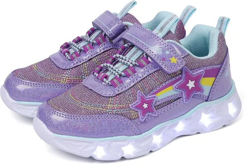 Vista 6 de SPR&JOY Zapatos con luz para niños y niñas, ligeros, transpirables, antideslizantes, tenis deportivos con luces LED intermitentes para niños pequeños