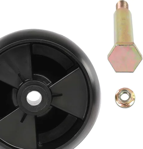 Vista 7 de G-PLUS Juego de ruedas de cubierta delantera, rueda de cubierta de cortacésped, 2 piezas con tuerca de bloqueo de perno 734-04155 para MTD Cub Cadet