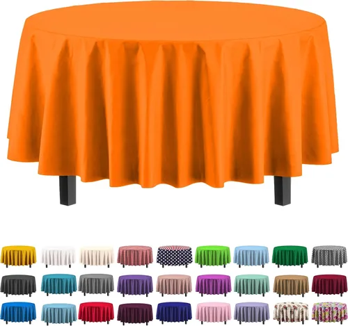 Vista 12 de Party Solids Paquete de 4 manteles de plástico color azul aguamarina, 54 x 108 pulgadas, mantel desechable para fiestas y pícnics