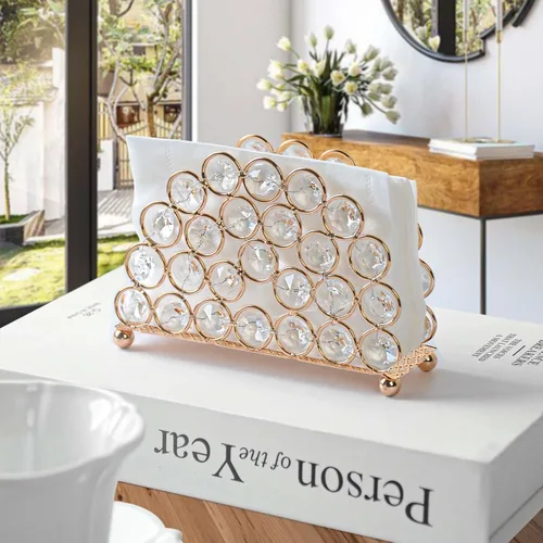 Vista 5 de Servilleteros de cristal elegantes y lujosos para servilletas de papel, cocina, comedor y encimeras, soporte para almacenamiento