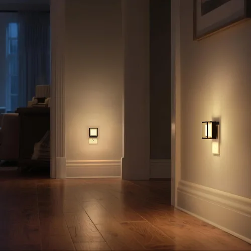 Vista 7 de DORESshop Luz nocturna LED, luces nocturnas enchufables a la pared (paquete de 2) con sensor de atardecer a amanecer, luces nocturnas regulables