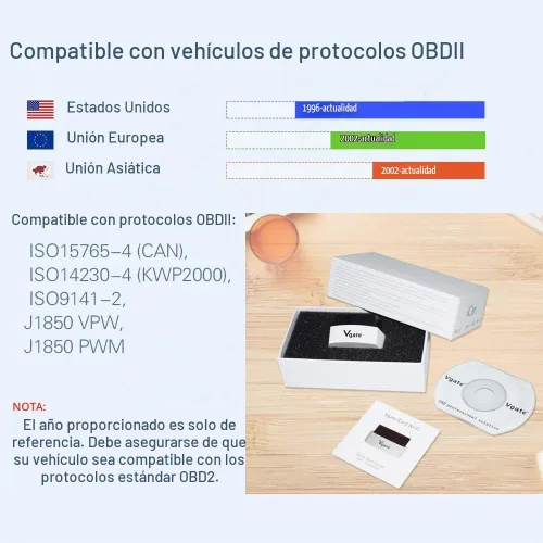 Vista 2 de Vgate iCar 3 WiFi OBD2 Escáner Herramientas de escaneo Adaptador de interfaz Herramienta de diagnóstico para coche para iOS iPhone iPad y Android