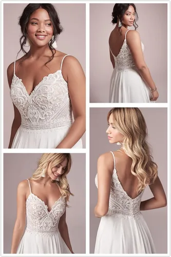 Vista 4 de WaterDress Vestidos de novia de playa para novia 2023 Encaje Boho vestidos de novia de novia WDW002