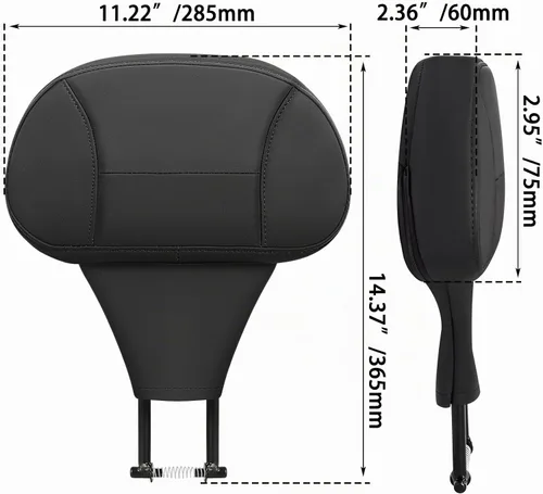 Vista 6 de FOVPLUE Respaldo Ajustable para Pasajero, Almohadilla Desmontable para Respaldo del Conductor Enchufable con Kit de Montaje para Harley Touring