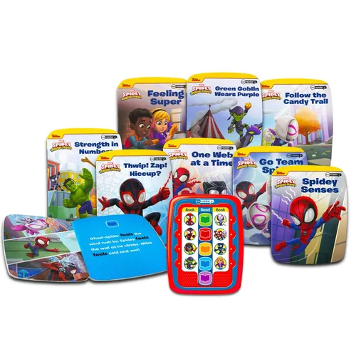 Vista 3 de Spidey and His Amazing Friends Read Along Books for Kids - Bundle with 8 Read Aloud Books and Electronic Reader Featuring Spiderman, Miles Morales