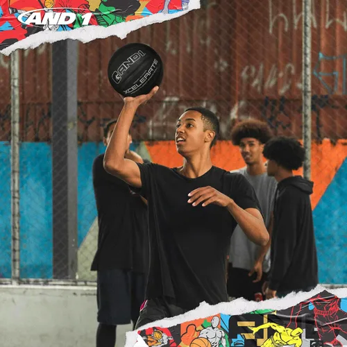 Vista 5 de AND1 Xcelerate Balón de Baloncesto de Goma: Listo para el Juego, Tamaño Oficial Reglamentario 7 (29.5") Streetball, Hecho para Juegos de Baloncesto