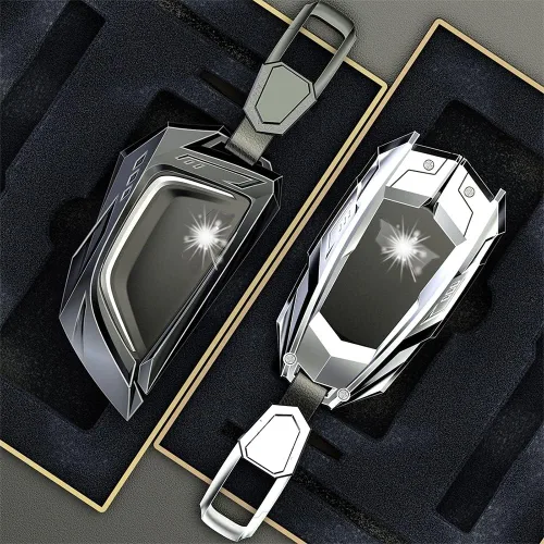 Vista 7 de Funda protectora de metal de aleación de zinc para Cadillac Escalade CT4 CT5 2020-2022 3/4/5/6 botones