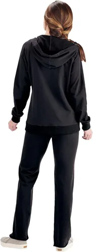 Vista 4 de FLORIANA Sudaderas con capucha y cremallera para mujer, sudaderas bordadas, chaquetas de otoño para mujer