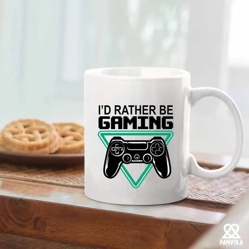 Vista 5 de Taza de cerámica de 11 oz con texto en inglés "I'd Rather Be Gaming Gamer Gifts for Men Boyfriend Women Cool Gamers Gifts from Girlfriend Sister