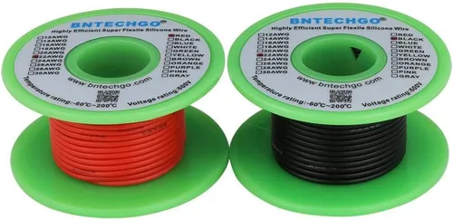 Vista 8 de BNTECHGO Carrete de alambre de silicona de calibre 16, rojo de 25 pies y negro de 25 pies, cable de cobre estañado trenzado flexible de 16 AWG