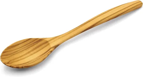 Vista 8 de WONDERFUL Tenedor de madera de olivo 100% natural, cubiertos de madera natural reutilizables de 7 pulgadas, hechos a mano, perfectos para postres