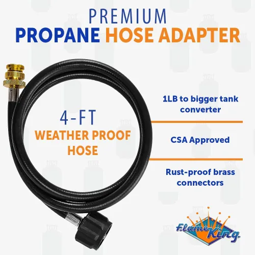 Vista 7 de Flame King Kit de transportador de gas – Funda de transporte protectora aislada para tanque de propano de 5 libras más manguera adaptadora